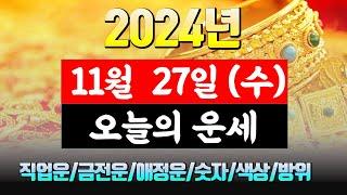 [오늘의 운세] 직업운 금전운 애정운 건강운 재물운 연애운 무료 운세 띠별 운세 2024.11.27(수)