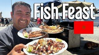 HUGE FISH FEAST ESSAOUIRA HARBOUR 