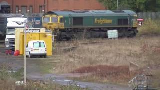 66513 & 66523 arrive into Gloucester Horton Rd Sdgs with 3S33 RHTT. 10/11/2016