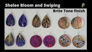 Shelee Bloom & Swipe Earrings - Painted Backs - Brite Tone finish