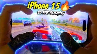 New iPhone 15 BGMI GAMEPLAY || Constant 90 FPS Gameplay? !! 4 Fingers + Gyro Pubg Mobile Gameplay