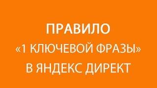 Настройка Яндекс Директ. Фишка 1 из 15. "1 ключевой запрос"