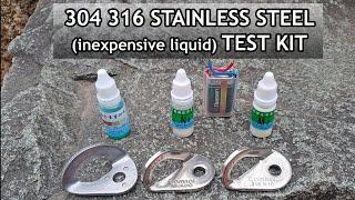 304 316 Stainless Steel Metal (inexpensive detection liquid) Test Kit : Climbing bolts & hardware
