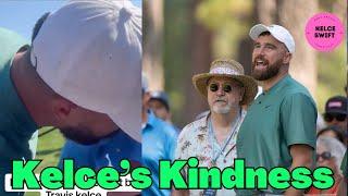 CLOSE-UP LOOK of a Fan APPRECIATES Travis Kelce KISSING his arm after drilling with Golf ball