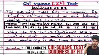 Chi Square test || goodness of fit || Chi Square test Full concept in 1 video by Arya Anjum