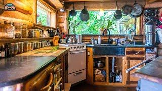 Self Built Log Cabin Tiny Home Promotes Alternative Living