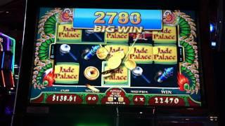 WMS Jade Palace Slot Machine Bonus - Good Win! Revel AC