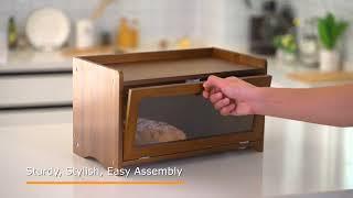 ERGODESIGN Small Single layer Bread Boxes With Large Capacity And Raised Edges