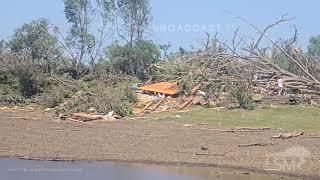 06-21-2025 Enderlin, ND - Significant Tornado Damage - Trees Snapped and Debarked - Houses Impacted