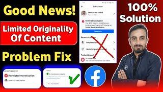 Facebook Limited Originality of Content Solved | Limited Originality of content 2024