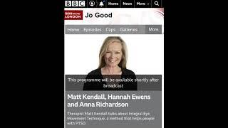 Matt Kendall being interviewed about IEMT on BBC Radio London by Jo Good