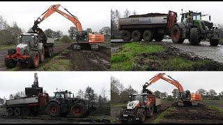 Grondwerk & dumperen met Fendt, Case & Steyr. Muller, Dragstra, Kamst, Geb Petter, Bouwhuis, Bremmer