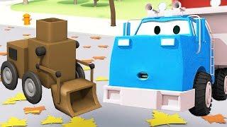 Construction Squad: the Dump Truck, the Crane and the Excavator build the Cleaning Robot in Car City