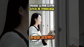 1억 이하 소액 투자전략 3가지 꼭 기억하세요! | 월세모닝콜TV 세연쌤 #shorts