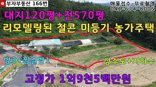 [물건번호 166번]리모델링된 철콘 농가주택입니다. 대지120평 전570평의 넓은 토지의 주택입니다. 미등기 무허가 주택이며 양성화 가능합니다