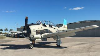 T-28 Trojan BIG Radial Engine Start up.