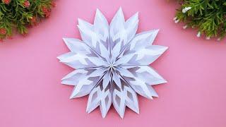 DIY Paper Cutting Snowflake Design  Christmas Snowflakes Making Tutorial  DIY Xmas Ideas