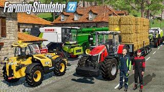 Collecting straw bales & SMART Workers test (Farming Simulator 22)