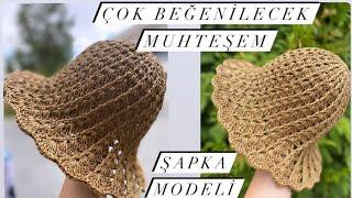 Çok Beğenilecek Muhteşem Şapka Modeli #hasırşapka #crochet #hasır #knitting