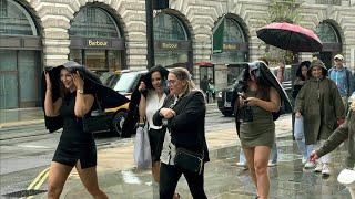  LONDON RAIN WALK, SUMMER IN CENTRAL LONDON, EXPLORE WEST END THE HEART OF THE CITY, 4K HDR