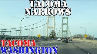 Tacoma Narrows Bridge - Tacoma - Washington - 4K Infrastructure Drive