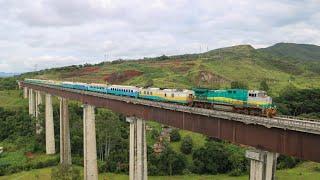 Trem de Passageiros com a Locomotiva 1292 passando em Barão de Cocais sobre viaduto e muito mais!