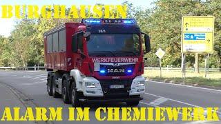 [ALARM IM WACKER CHEMIEWERK] GROSSALARM WERKFEUERWEHREN & Feuerwehren & Rettung KREIS ALTTÖTTING