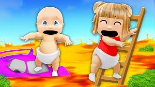 Baby & Girlfriend Play Floor is Lava!