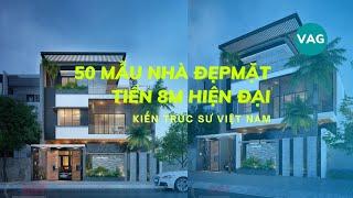 50 Mẫu thiết kế nhà mặt tiền 8m đẹp kiến trúc hiện đại ấn tượng nhất