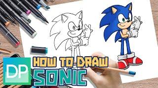 [DRAWPEDIA] HOW TO DRAW SONIC THE HEDGEHOG - STEP BY STEP DRAWING TUTORIAL