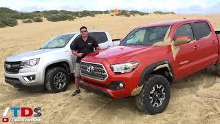 Toyota Tacoma TRD Off-Road vs Chevy Colorado Z71 - sand and rock crawl test