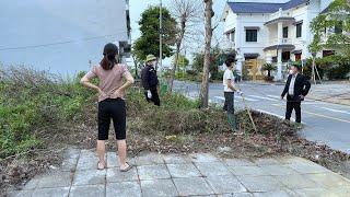 Surprised by the actions of the man in the black vest when we cleaned up near his house