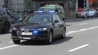 [High-Speed!] Audi A4 and Volvo V90 Cross Country BAA-AOB Police Brussel responding urgent code 3