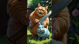 Crazy Cat Cooks a Bunny  – Funny Animated Story! #cutecat #ai #shorts