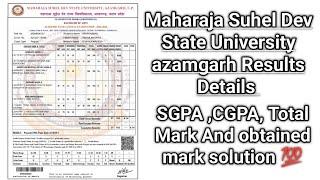 Maharaja suhel dev  state university azamgarh results Details SGPA,CGPA,Total Mark And obtained mark