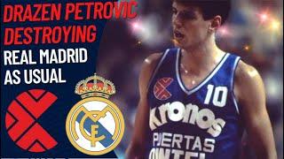Drazen Petrovic 41 pts | Cibona VS Real Madrid | EuroCup 1986