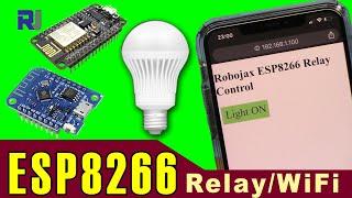 ESP8266 Project: How to control AC bulb or load using Relay with NodeMCU and D1 Mini over WiFi