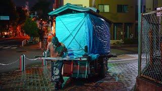 Japanese traditional “Ramen Yatai” Street food stall vendor  that has been in business for 46 years