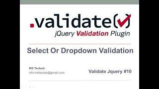 SELECT OR DROPDOWN VALIDATION USING JQUERY