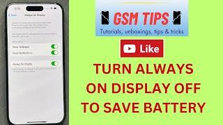 How to disable always on display on iPhone 15 Pro.
