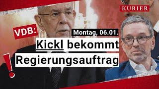 VdB: FPÖ-Chef Kickl hat Auftrag zur Regierungsbildung