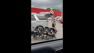 Triplet Dad solves Stroller Problem! 