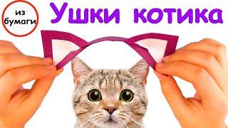 Ушки котика из бумаги / ушки оригами /Oreilles de chat en papier /oreilles origami / Origami-Ohren