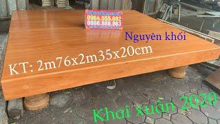 Khai Xuân CHIẾU NGỰA Nguyên Khối | Gỗ ĐINH HƯƠNG 2m76x2m35x20cm 65 triệu - Lh 0964.555.692