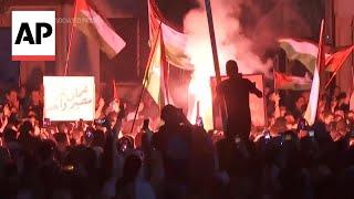 Thousands protests near Israeli embassy in Amman, Jordan