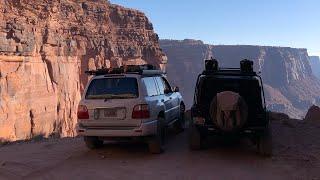 Jeep And Land Cruiser On Potash Road To The Shafer Switchbacks