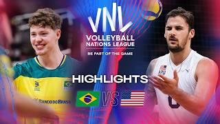  BRA vs.  USA - Highlights | Week 3 | Men's VNL 2024