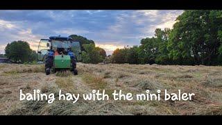 baling hay with the mini baler