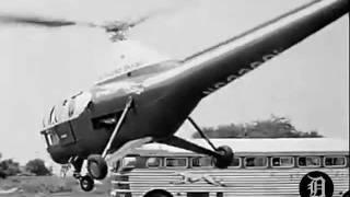 The World's First Helicopter Bus Service (Detroit, 1946)