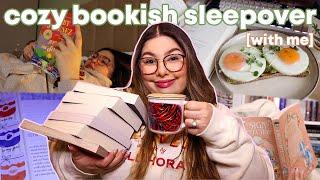 have a cozy book SLEEPOVER with me  5 star reads, book haul, snack shopping, & more!